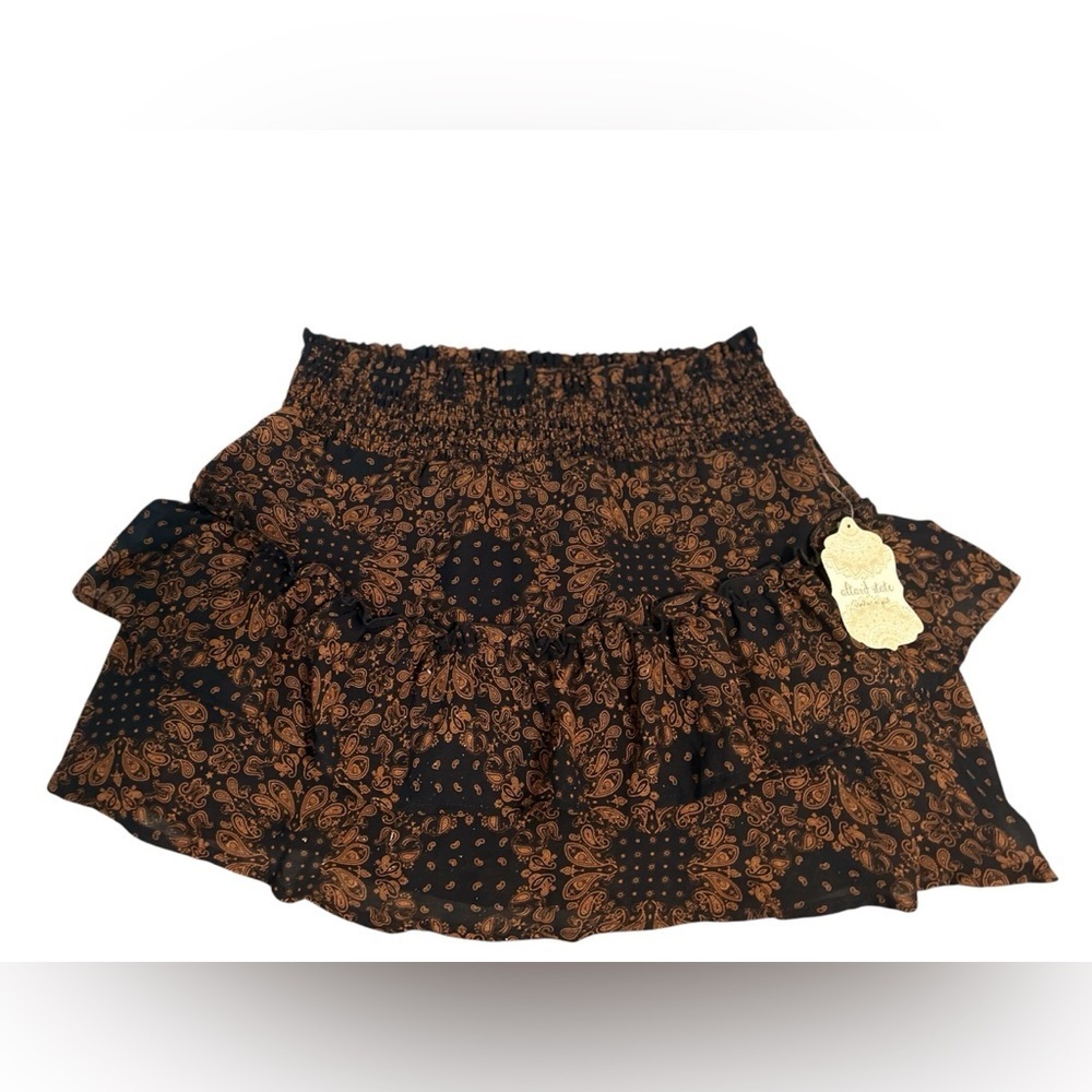 Altar’d State Paisley Smocked Mini Skirt Size Medium Boho NWT